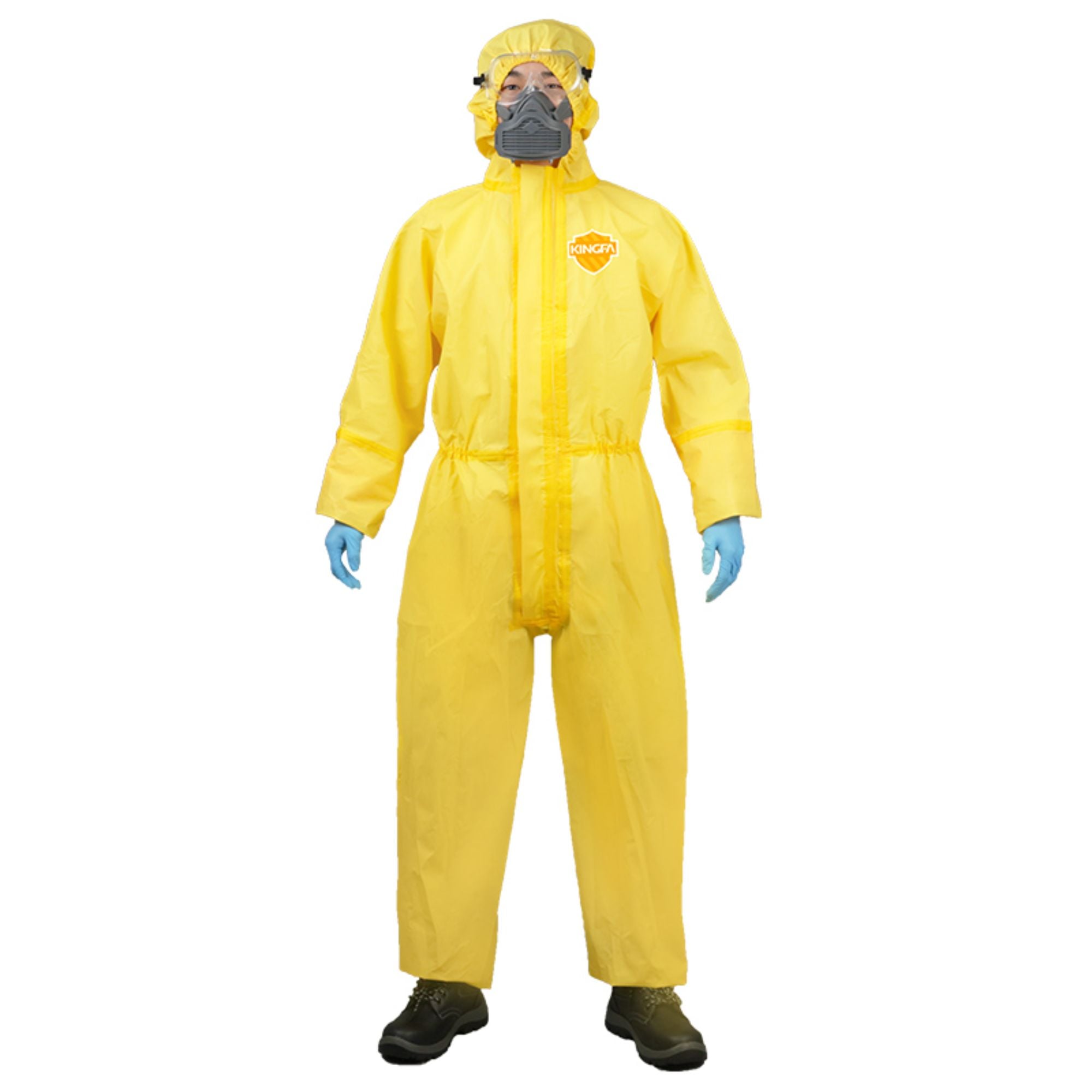 Type3 Bright Yellow Anti Static Chemical Splashes Resistant Protective Suits
