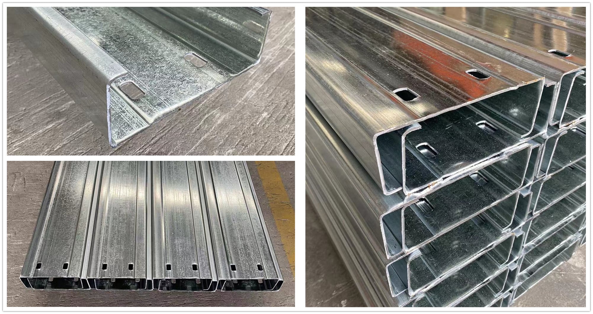 SS304 ss u channel metal slot brackets steel strut channel slotted c channel manufacture