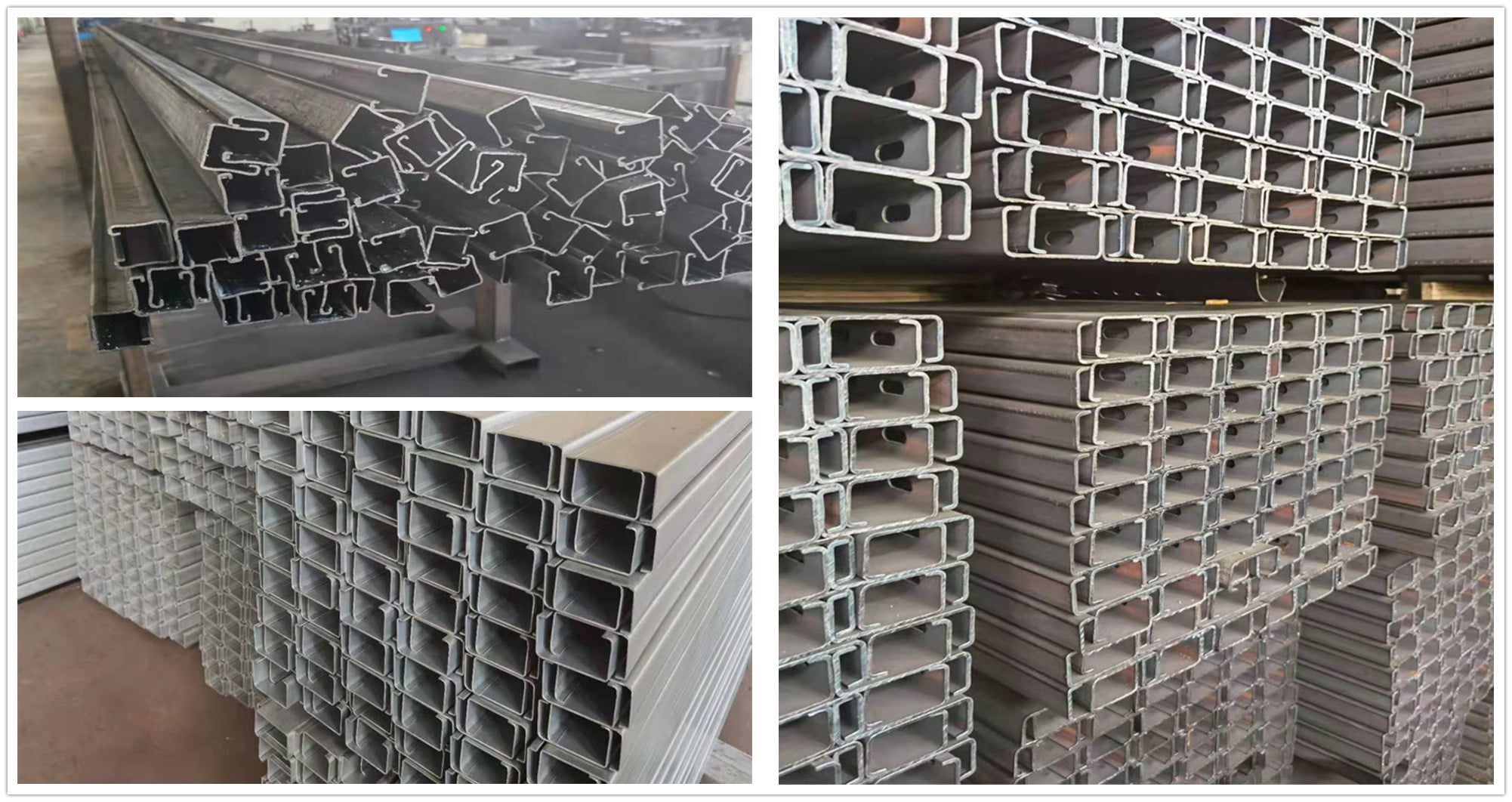 SS304 ss u channel metal slot brackets steel strut channel slotted c channel manufacture