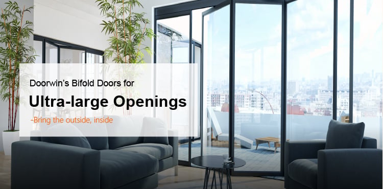 Doorwin patio double glass exterior accordion folding door residential aluminium bifold doors manufacture