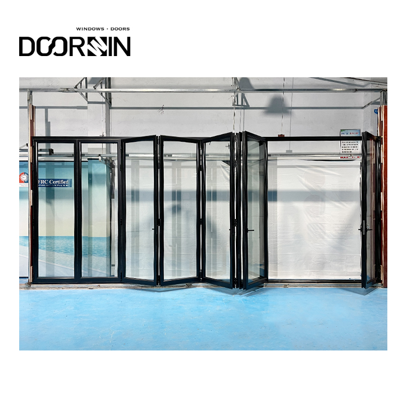 Huricane Impact Custom Or Standard Soundproof Doors Exterior 120 X 80 Glass Multi Panel Sliding Bifold Aluminum Door manufacture