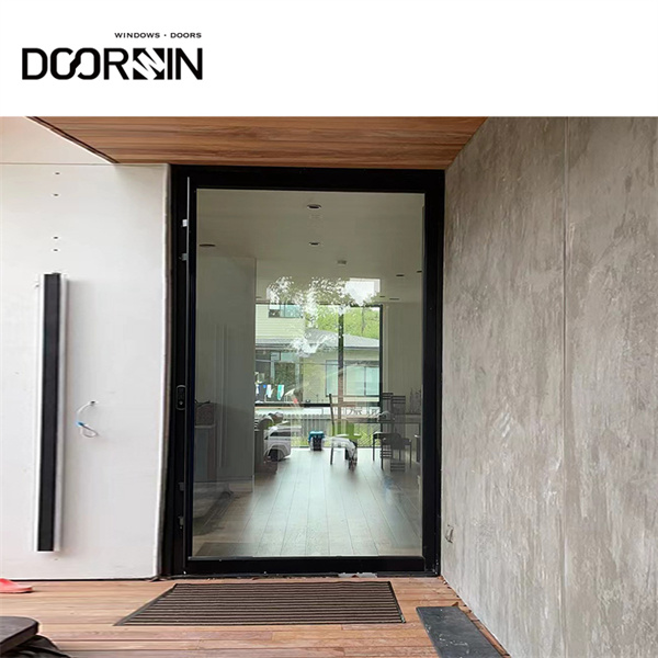 Aluminium glass pivot front doors