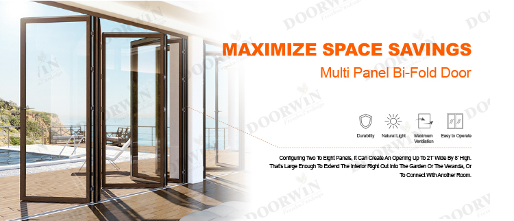 Panoramic Ultra Large Glass Sliding Door Patio Hurricane Impact Waterproof Villa Balcony Multi Panel Folding Doors supplier