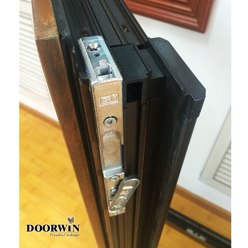 Doorwin NFRC Certified Aluminum Clad Wood Windows Save Energy Heat Insulation Grid Wooden French Window Design details