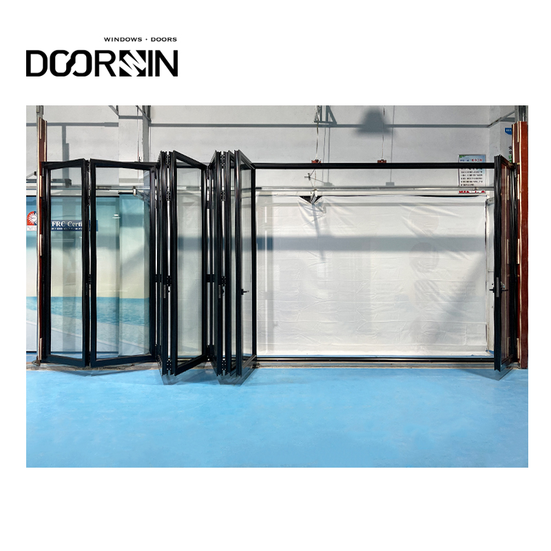 Huricane Impact Custom Or Standard Soundproof Doors Exterior 120 X 80 Glass Multi Panel Sliding Bifold Aluminum Door supplier