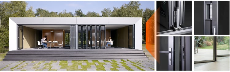 Doorwin patio double glass exterior accordion folding door residential aluminium bifold doors supplier