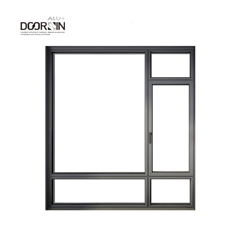 NFRC AS2047 Slim Frame Big View Picture Windows Hurricane Impact Dust Proof Aluminum Tilt Turn Windows manufacture