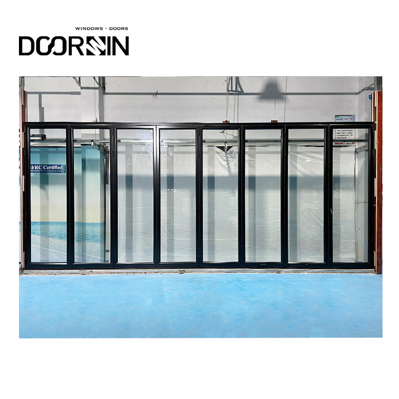 Huricane Impact Custom Or Standard Soundproof Doors Exterior 120 X 80 Glass Multi Panel Sliding Bifold Aluminum Door factory