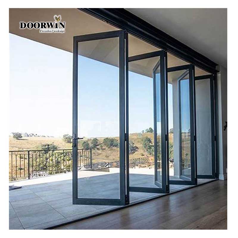 Panoramic Ultra Large Glass Sliding Door Patio Hurricane Impact Waterproof Villa Balcony Multi Panel Folding Doors supplier