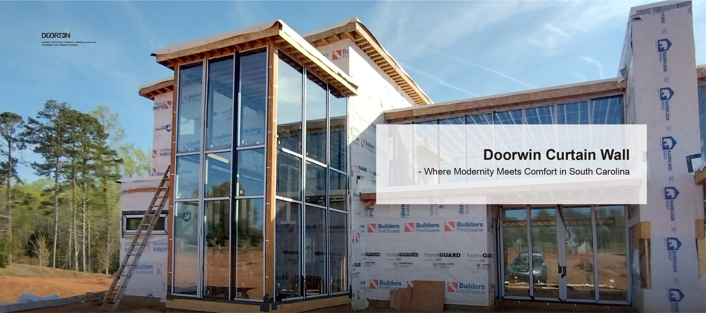 Doorwin Residential South Carolina Project Aluminum Double Glazing Unitized Glass Curtain Wall details