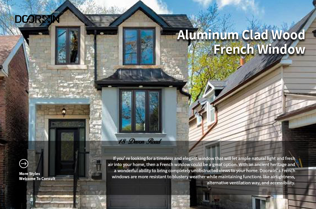 Doorwin NFRC Certified Aluminum Clad Wood Windows Save Energy Heat Insulation Grid Wooden French Window Design details