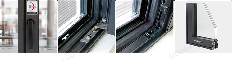 NFRC AS2047 Slim Frame Big View Picture Windows Hurricane Impact Dust Proof Aluminum Tilt Turn Windows manufacture