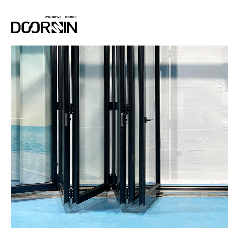 Huricane Impact Custom Or Standard Soundproof Doors Exterior 120 X 80 Glass Multi Panel Sliding Bifold Aluminum Door manufacture