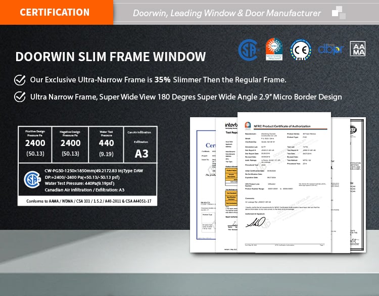 Hurricane Proof Residential Narrow Frame Aluminum Windows Big View Save Energy Slim Frame Tilt And Turn Windows manufacture