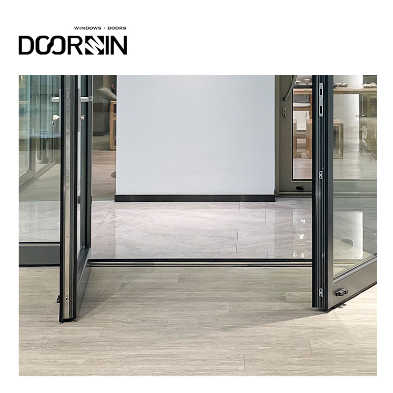 Huricane Impact Custom Or Standard Soundproof Doors Exterior 120 X 80 Glass Multi Panel Sliding Bifold Aluminum Door manufacture