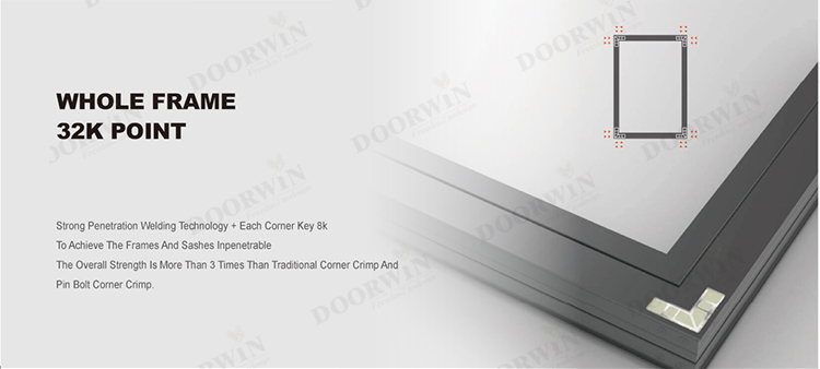 NFRC AS2047 Slim Frame Big View Picture Windows Hurricane Impact Dust Proof Aluminum Tilt Turn Windows manufacture