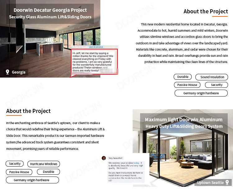 10 Years Warranty Thermal Break Aluminum Alloy Germany Narrow Frame Sliding Doors Soundproof Glass Aluminium Sliding Door details