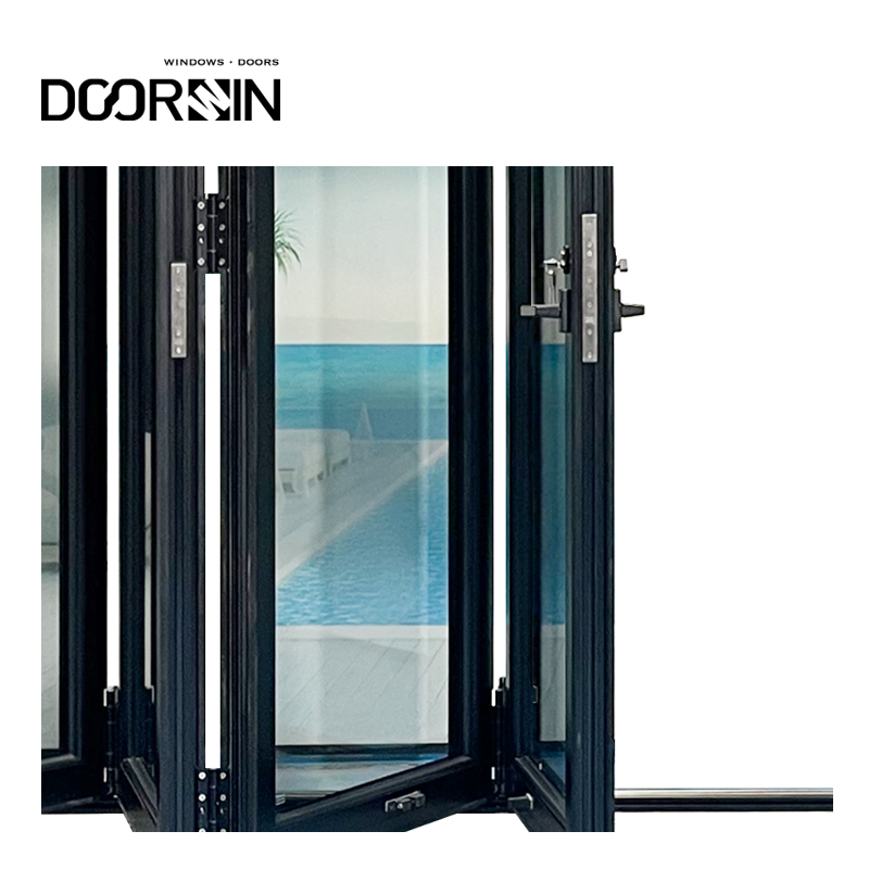 Panoramic Ultra Large Glass Sliding Door Patio Hurricane Impact Waterproof Villa Balcony Multi Panel Folding Doors factory