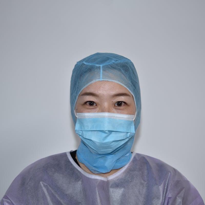 Disposable PP Non Woven Medical Nurses Surgical Cap Surgical Hood with Tie on Neck Balaclava Hood