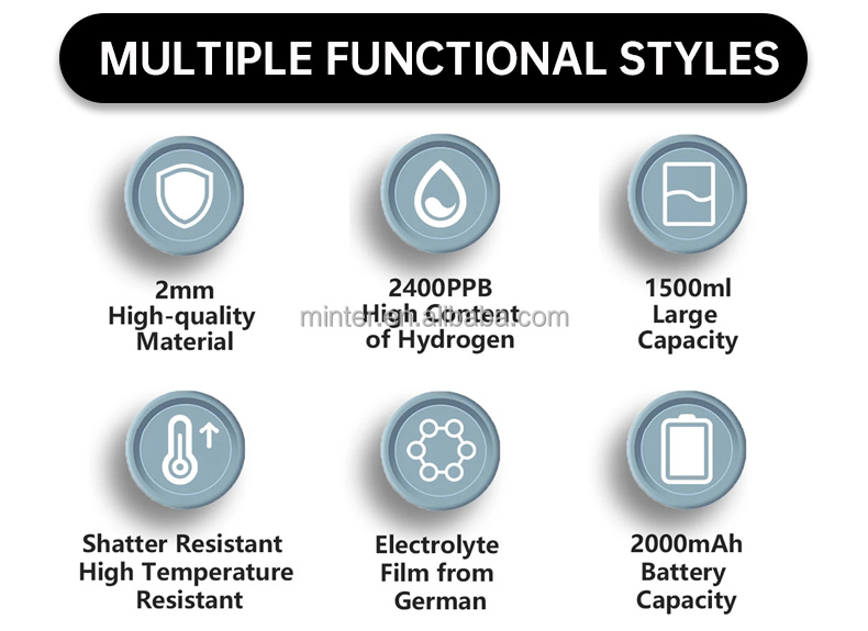 Factory Cheap Prices 1500ml Hydrogen Drinking Water Generator Large Capacity Hydrogen Water Bottle Cup factory