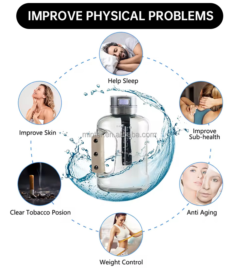 Factory Cheap Prices 1500ml Hydrogen Drinking Water Generator Large Capacity Hydrogen Water Bottle Cup supplier