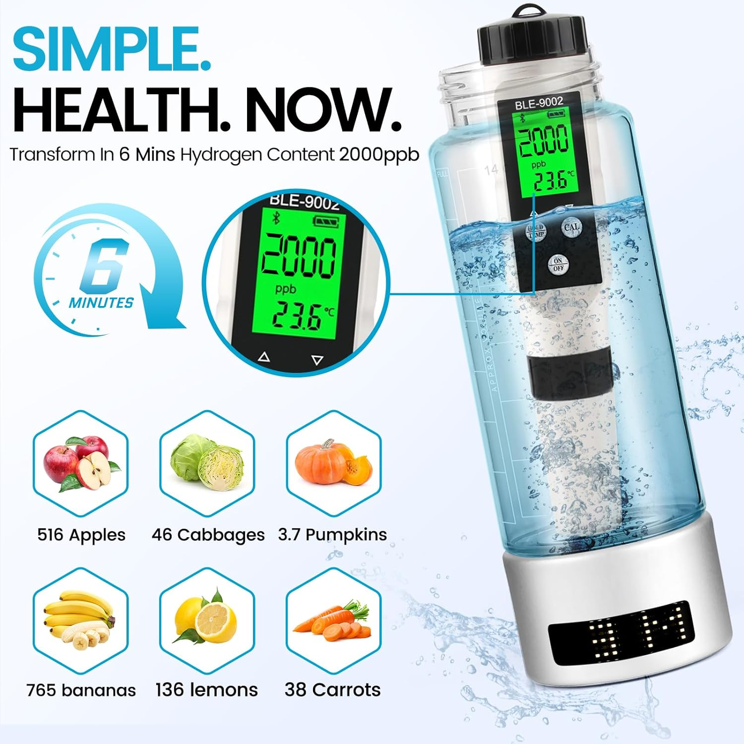 Factory Wholesale Fashion Design 280ml Hydrogen Water Bottle Hydrogen Rich Water Cup Hydrogen Water Filter Bottle details