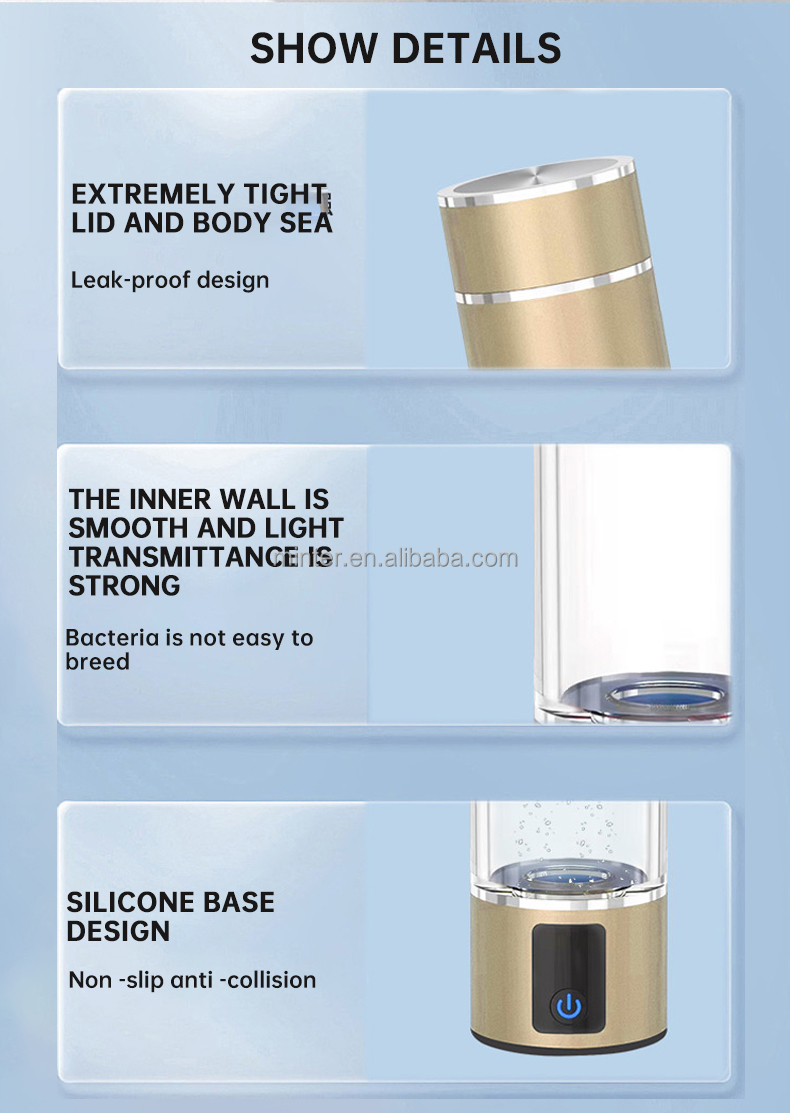 Factory wholesale Portable Hydrogen Water Ionizer Machine Rich Hydrogen Water Health Cup for Home Travel details