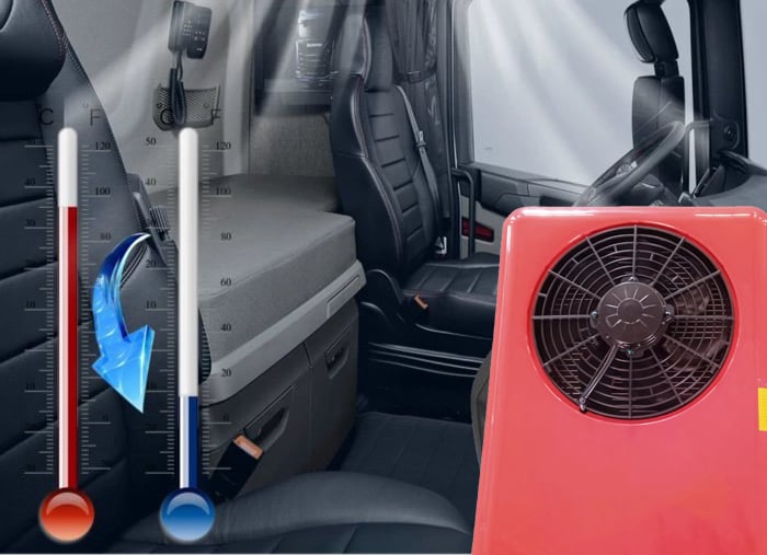 24v small cab air cooling battery driven dc air conditioning systems 24 volt parking air conditioner for truck/crane factory