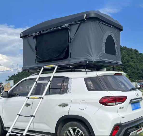 product jp dh 11 new style roof top tent aluminum hard shell triangle clamshell car rooftop tent-2
