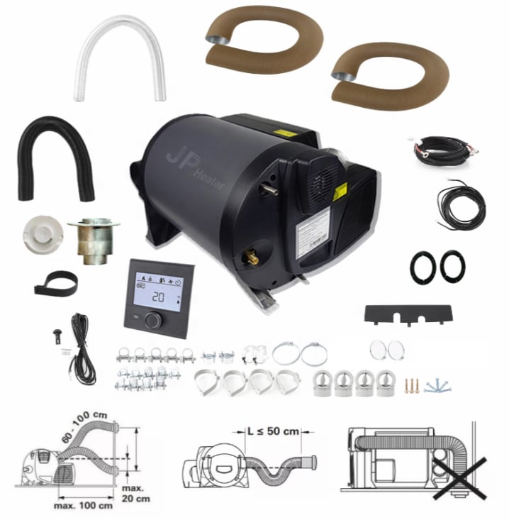 JP Heater 6KW 12V LPG Gas Combi 110V 220V Air and Water Heater Similar to truma combi 6e supplier