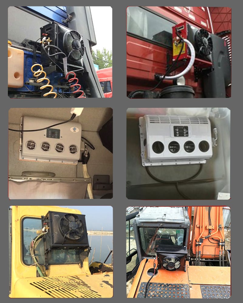 12V Battery powered tractor cab truck sleeper parking air conditioner for truck manufacture