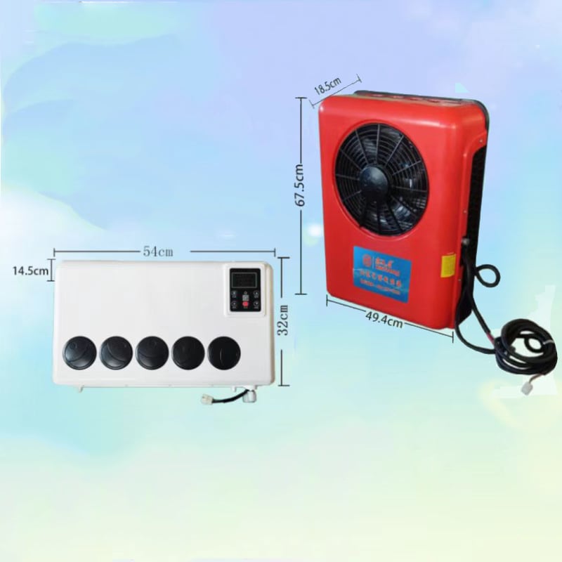 24v small cab air cooling battery driven dc air conditioning systems 24 volt parking air conditioner for truck/crane factory