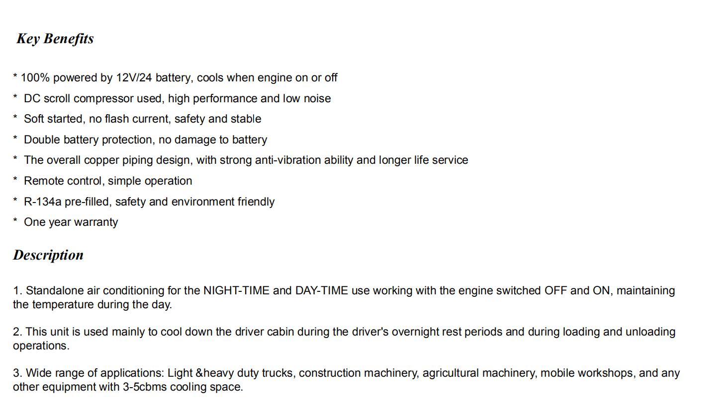 JP Parking Rooftop Air Conditioner AC Cooler for Truck Heavy-duty Vehicle 12V details