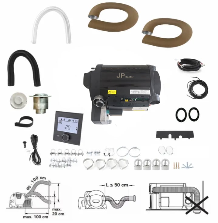 JP combi 6E LPG 6kw 12v Air And Water Heater For rv,Motorhome Similar to Truma factory