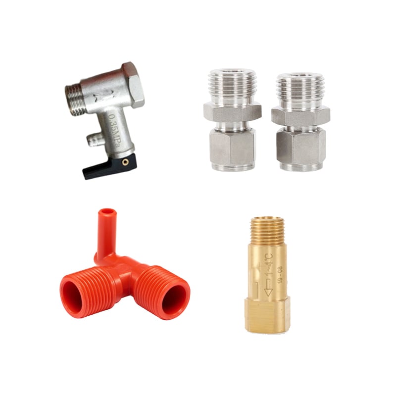 JP Truma Combi HeaterAccessory Kit Tube fitting Handle safety valve Temperature control valve Drain valve details