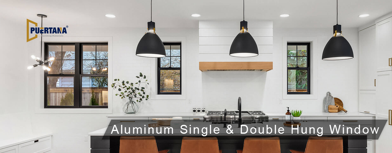 Aluminum Single & Double Hung WIndows Lift Up Vertical Sliding Windows manufacture