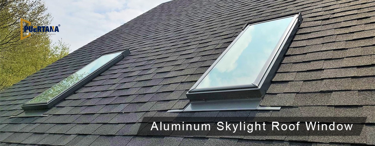 Electric Aluminum Flat Roof Skylight Rooflight Windows factory