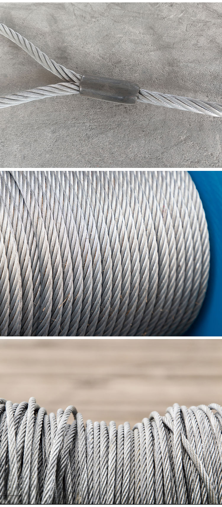 7x7 7x19 316 Elevator Stainless Steel PVC Coated Cable Wire Rope manufacture