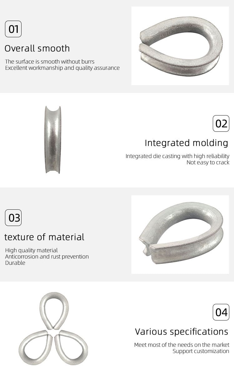 Hot Dipped or Electric Galvanized BS464 Steel Thimble for Wire Rope Fitting manufacture