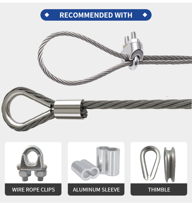 7x7 7x19 316 Elevator Stainless Steel PVC Coated Cable Wire Rope manufacture