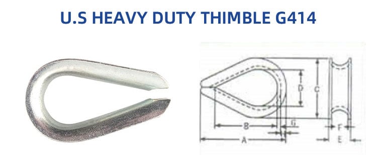 Hot Dip Galvanized Heavy Duty G414 Thimbles wire rope thimble factory