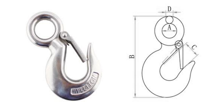 SS304 SS316 US Type 320 A/C Safety Latch Crane Hook supplier