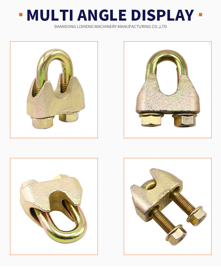 Steel Wire Rope Clip Us Type Malleable Wire Rope Clip DIN1142 manufacture