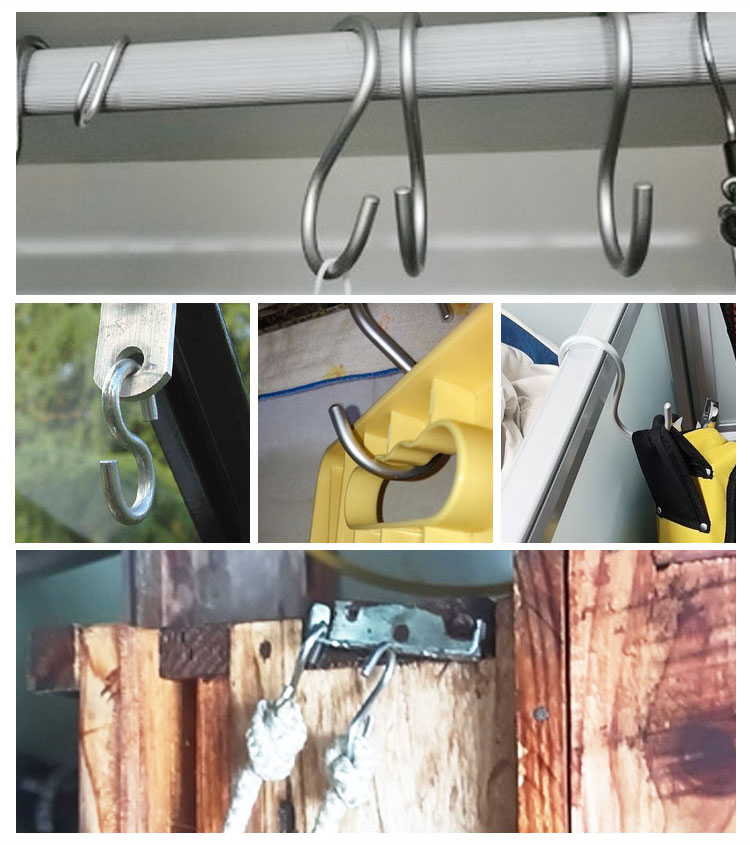 Metal hanging S shaped hanger hook stainless steel S shaped hooks details