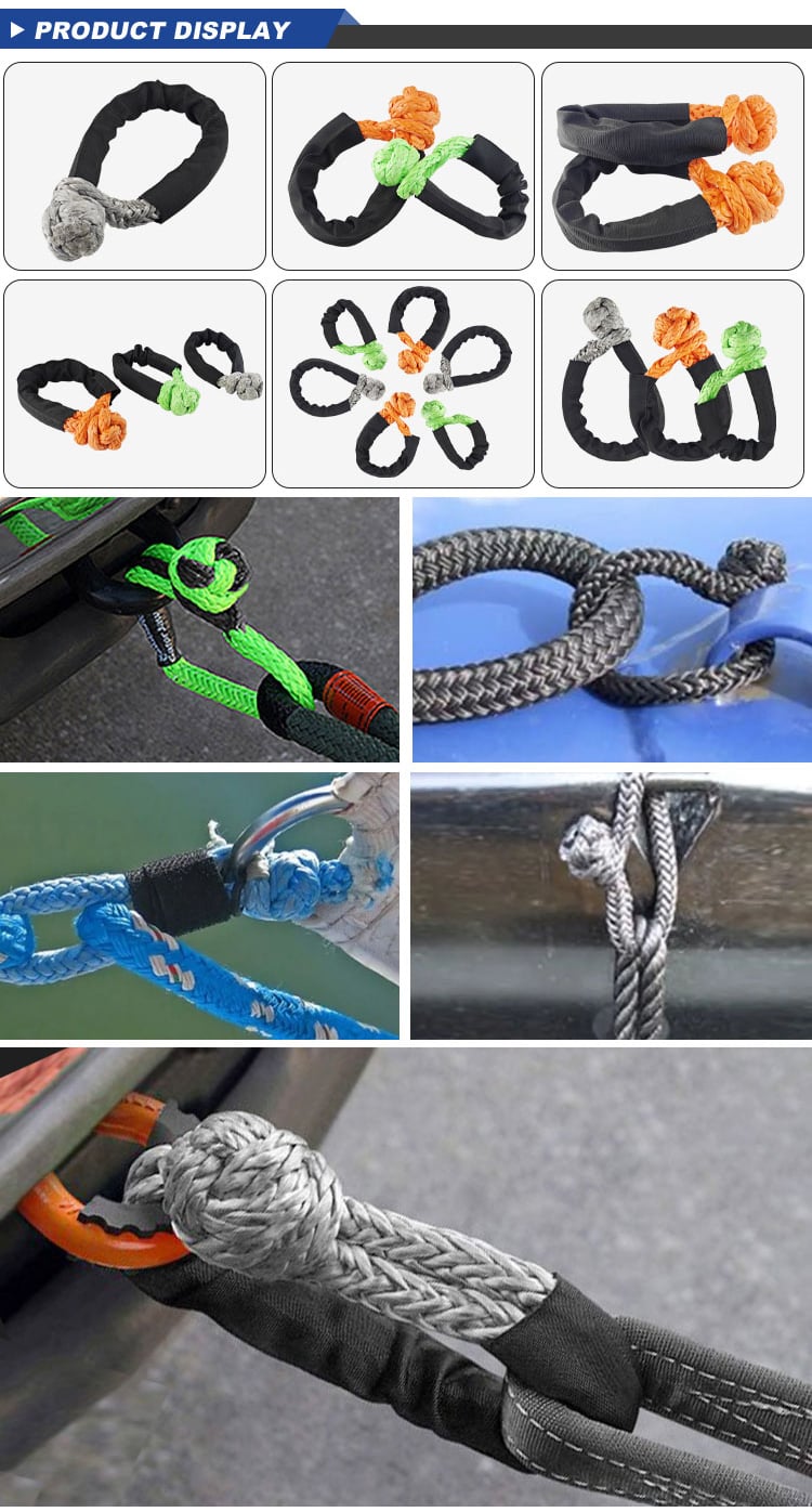 Universal 4X4 4WD UTV SUV Offroad Stretch Tow Rope Uhmwpe Soft Shackle supplier
