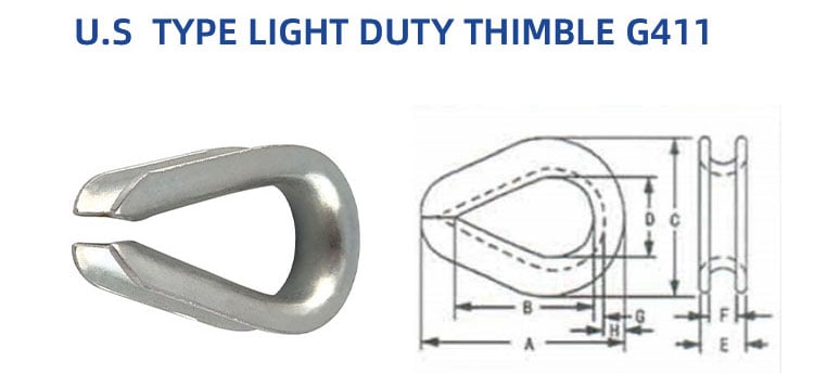 Hot Dip Galvanized Heavy Duty G414 Thimbles wire rope thimble manufacture