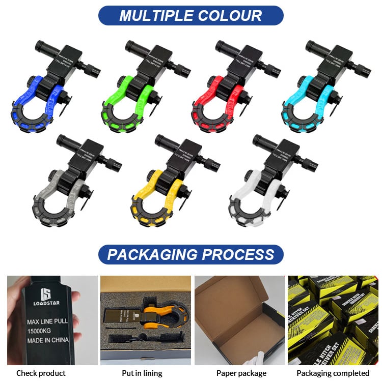 Trailer Tow Hitch Shackle Bracket 2 inch Receiver 3/4 inch 22000 lb Recovery Bow Shackle factory