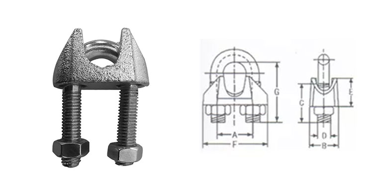 Wire Rope Clamp Din741 Rigging Hardware Wire Rope Clip manufacture