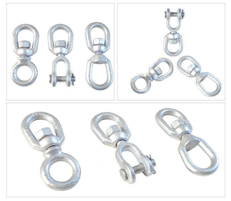 U.S Type Drop Forged Carbon Steel Chain Link Eye And Jaw G403 Chain Swivel factory
