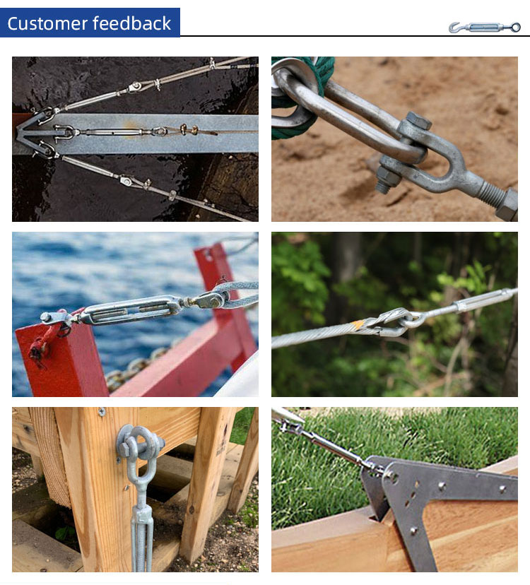 US type heavy duty forged hook and hook wire rope turnbuckles factory